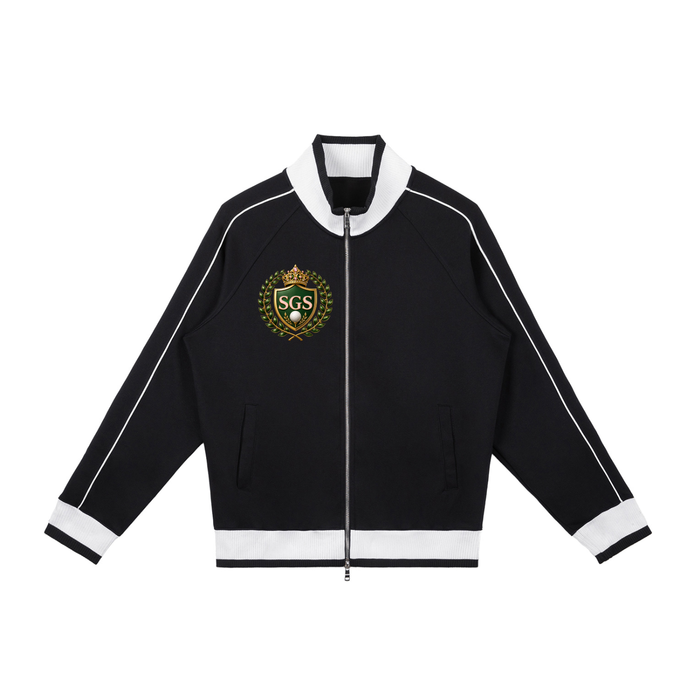 Color Block Raglan Sleeve Zip Track Jacket