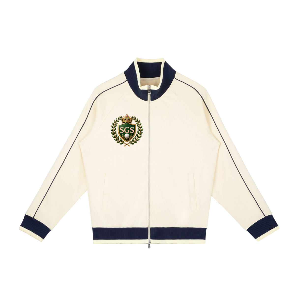 Color Block Raglan Sleeve Zip Track Jacket